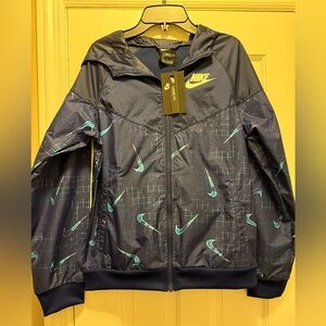 Nike Boys Large Blue Nylon Zip Up  Jacket